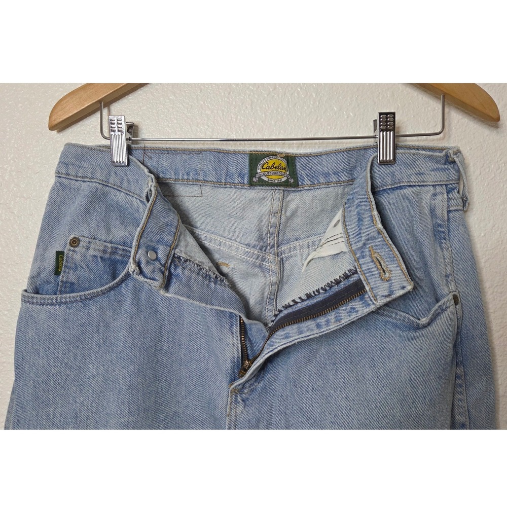 Vintage Cabela's Jeans 33x30 Light Wash Denim Relaxed Straight Leg Made In USA - Picture 8 of 10